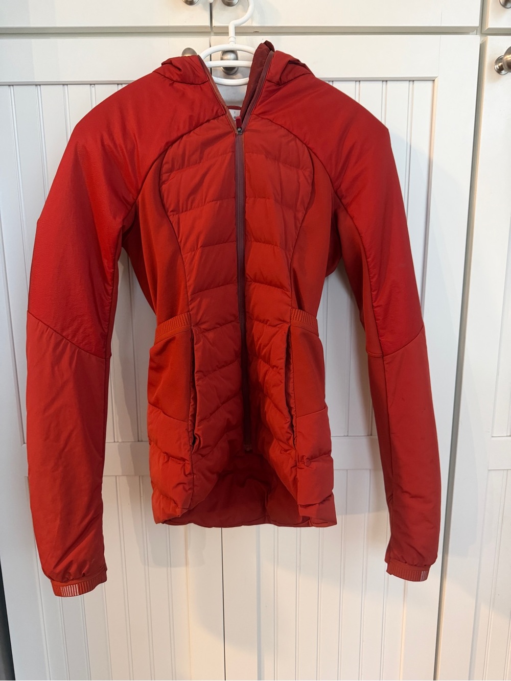 lululemon athletica Red Hooded Puffer Jacket